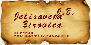 Jelisaveta Birovica vizit kartica